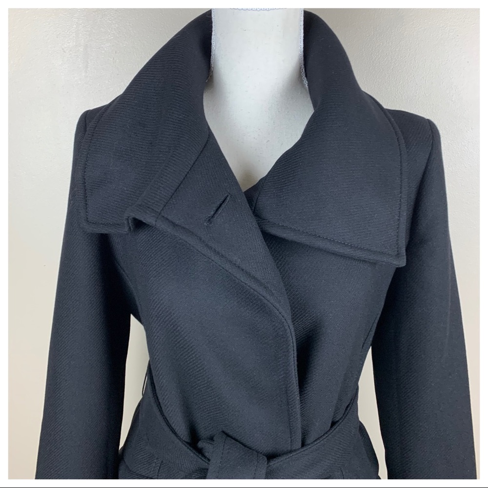 NWT. Zara Black Wool Long Coat. Size XS. - Picture 8 of 16
